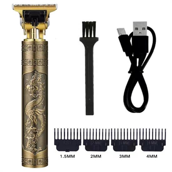 Vintage Manual Electric Shaver with 4 Heads, USB Rechargeable (5563)