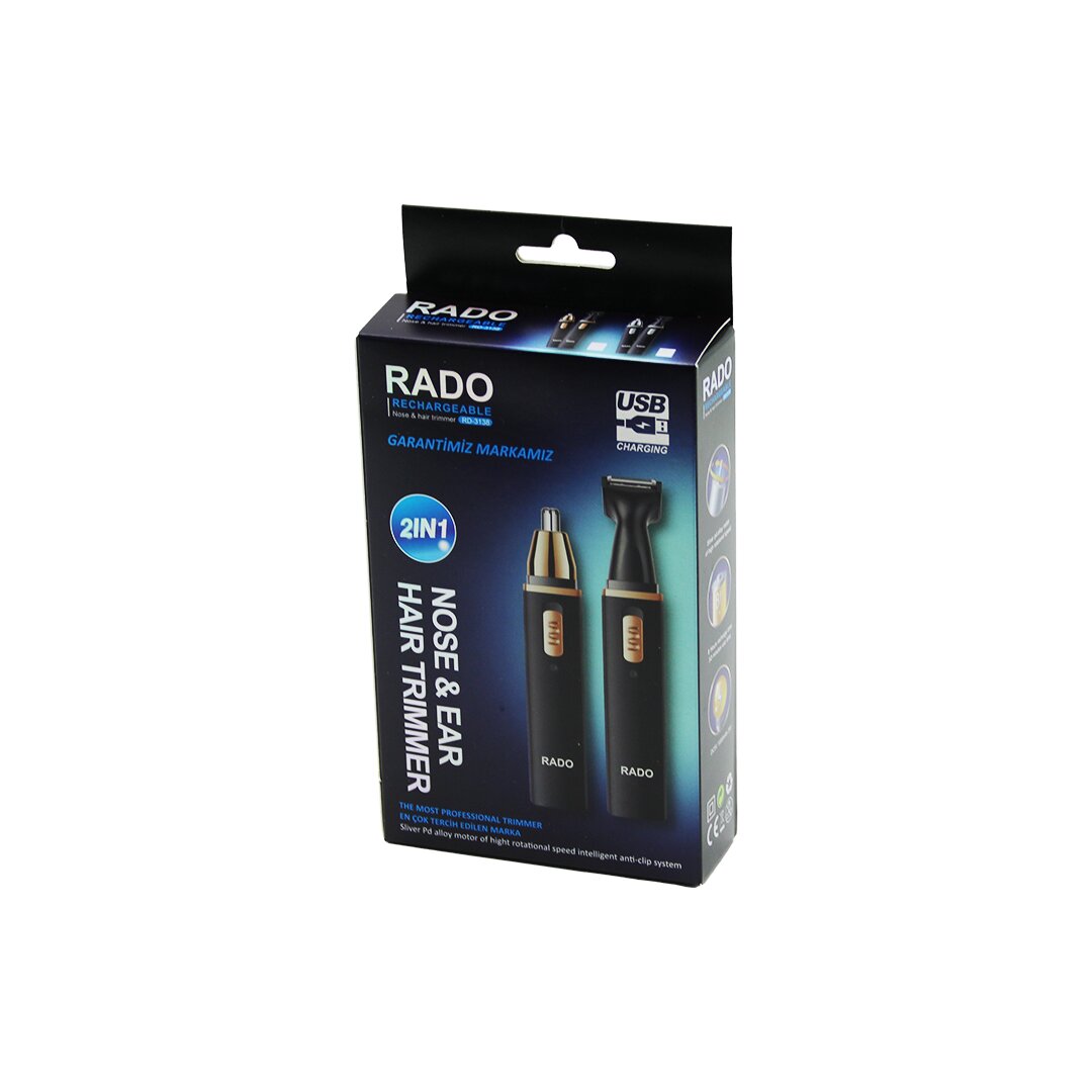 KARE GÖVDE - KAPAKLI 2 BAŞLIK BURUN-KULAK-YANAK KIL TÜY ALMA- FAVORİ-ENSE ÇİZİM MAKİNESİ USB ŞARJLI RD-3138 (5563)