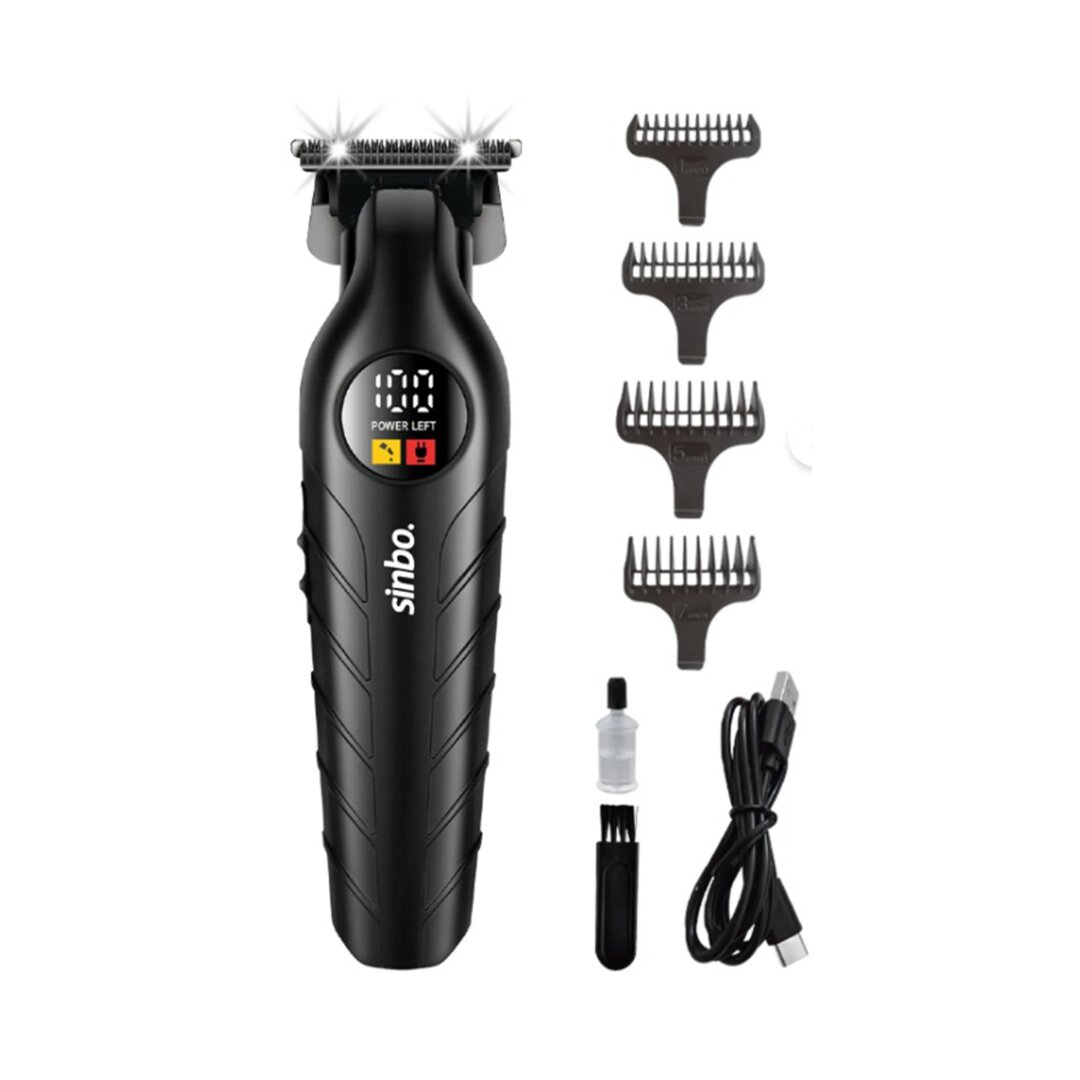 USB Rechargeable Hair & Beard Trimmer with LCD Display SHC-1909