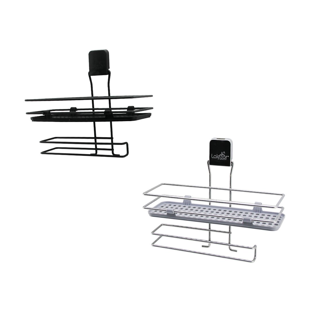 METAL MİX : SİYAH - KROM ROZA RAFLI KAĞIT HAVLULUK YAPIŞKANLI MONTAJ - PLS RAF (5563)