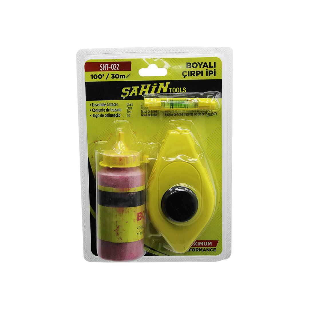 30MT - 100 GR - ROTE PULVERBESCHICHTETE SCHNUR - WASSERWAAGE (5563)