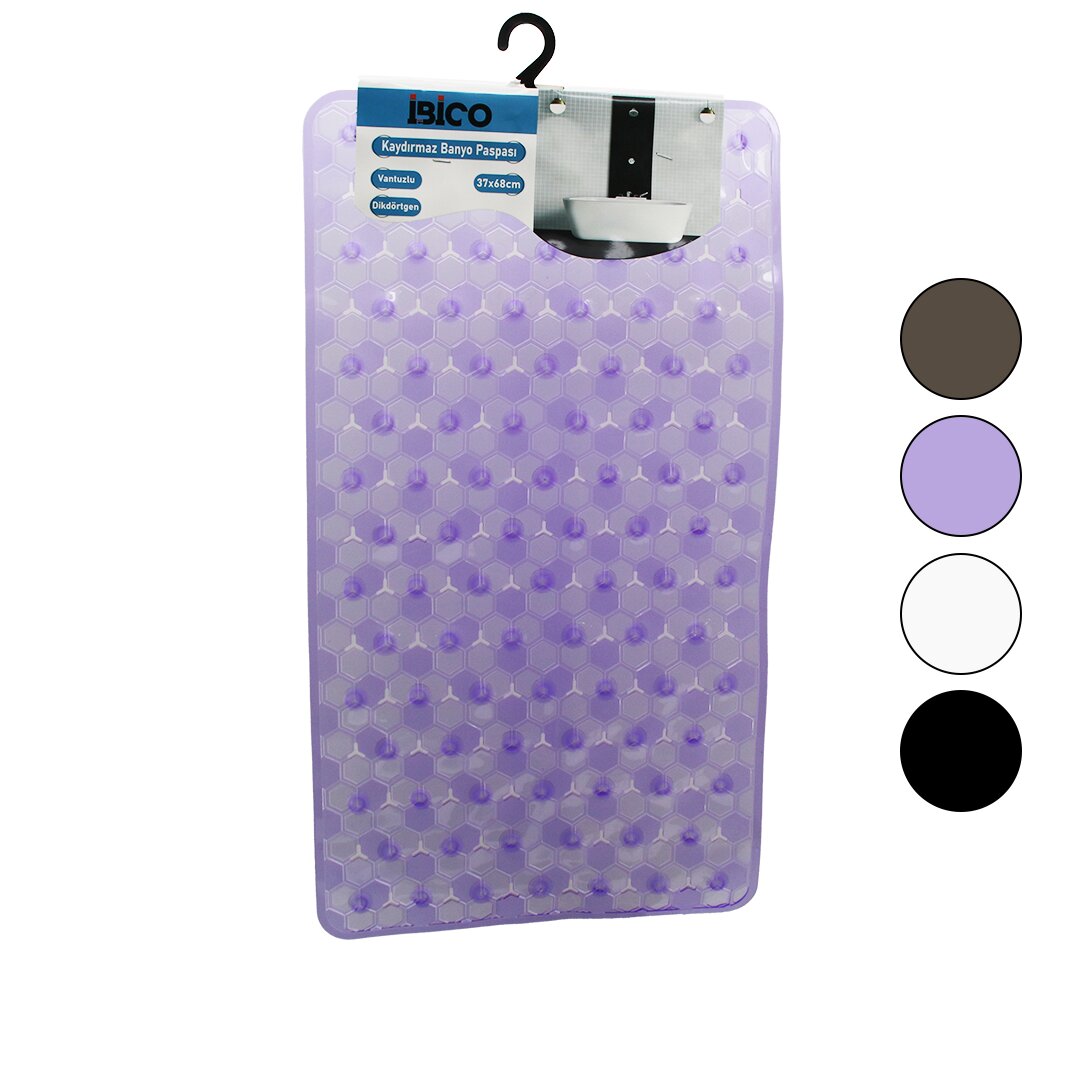 Rectangle Luxury PVC Honeycomb Pattern Non-Slip Bath Mat 37X68CM