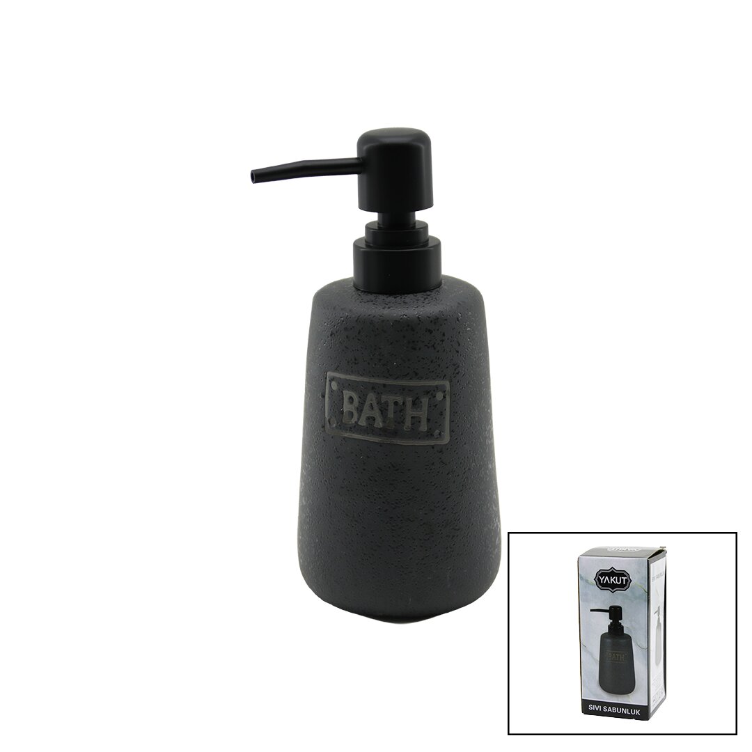 Long Anthracite Gray Matte Ceramic Liquid Soap Dispenser (5563)