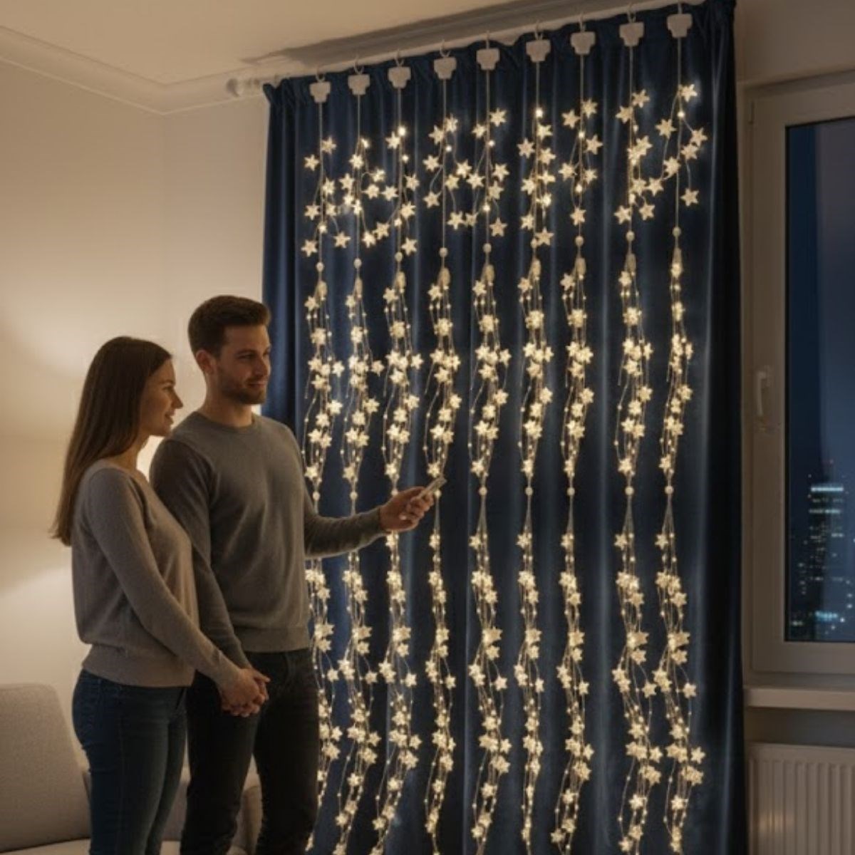 Saçaklı 3*3 Metre Yıldız Boncuklu Dekor Led USB Ev, Oda ve Organizasyon Dekoru hakkında ürün açıklaması (5563)