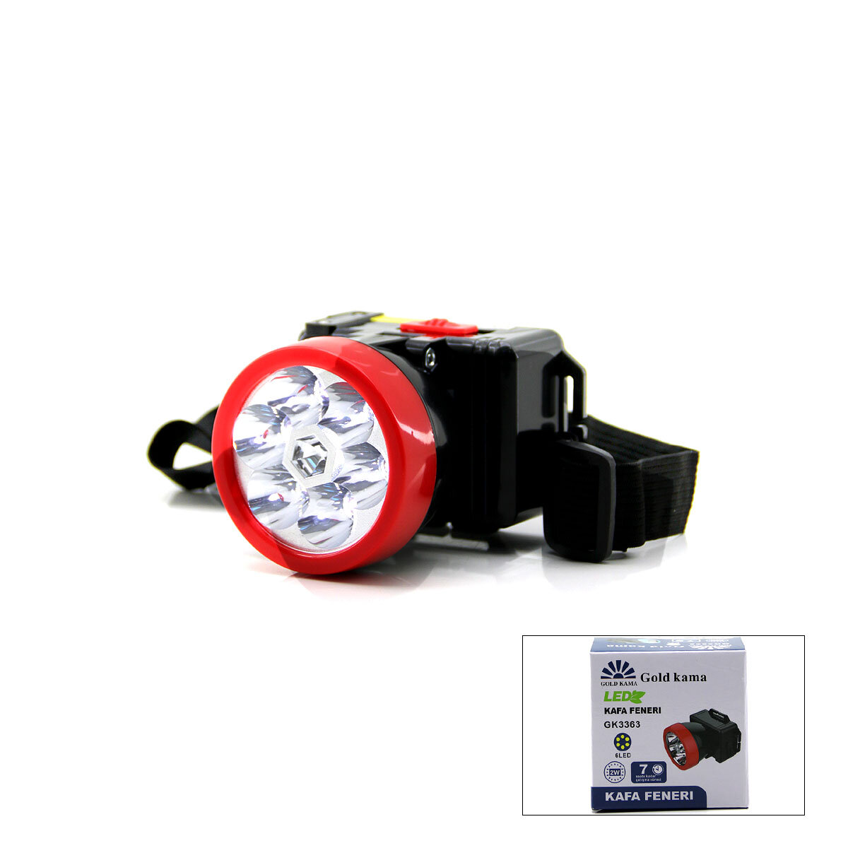 Aufladbare 2W Kopflampe Taschenlampe 6 LED Stufenlicht (5563)