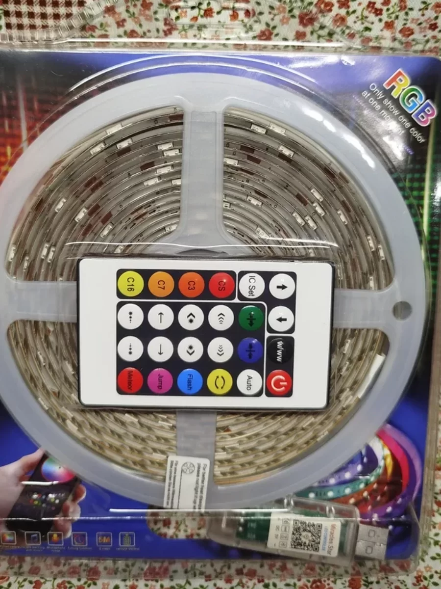10 Metre, Led Şerit, Usb Bağlantılı, Kumandalı, Ambiyans Işığı SDR-LED-109 (5563)