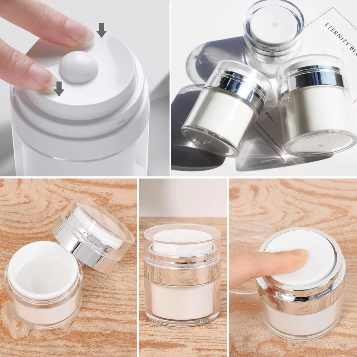 Air Pump Refillable Vacuum Cream Foundation Liquid Cosmetic Bottle #3