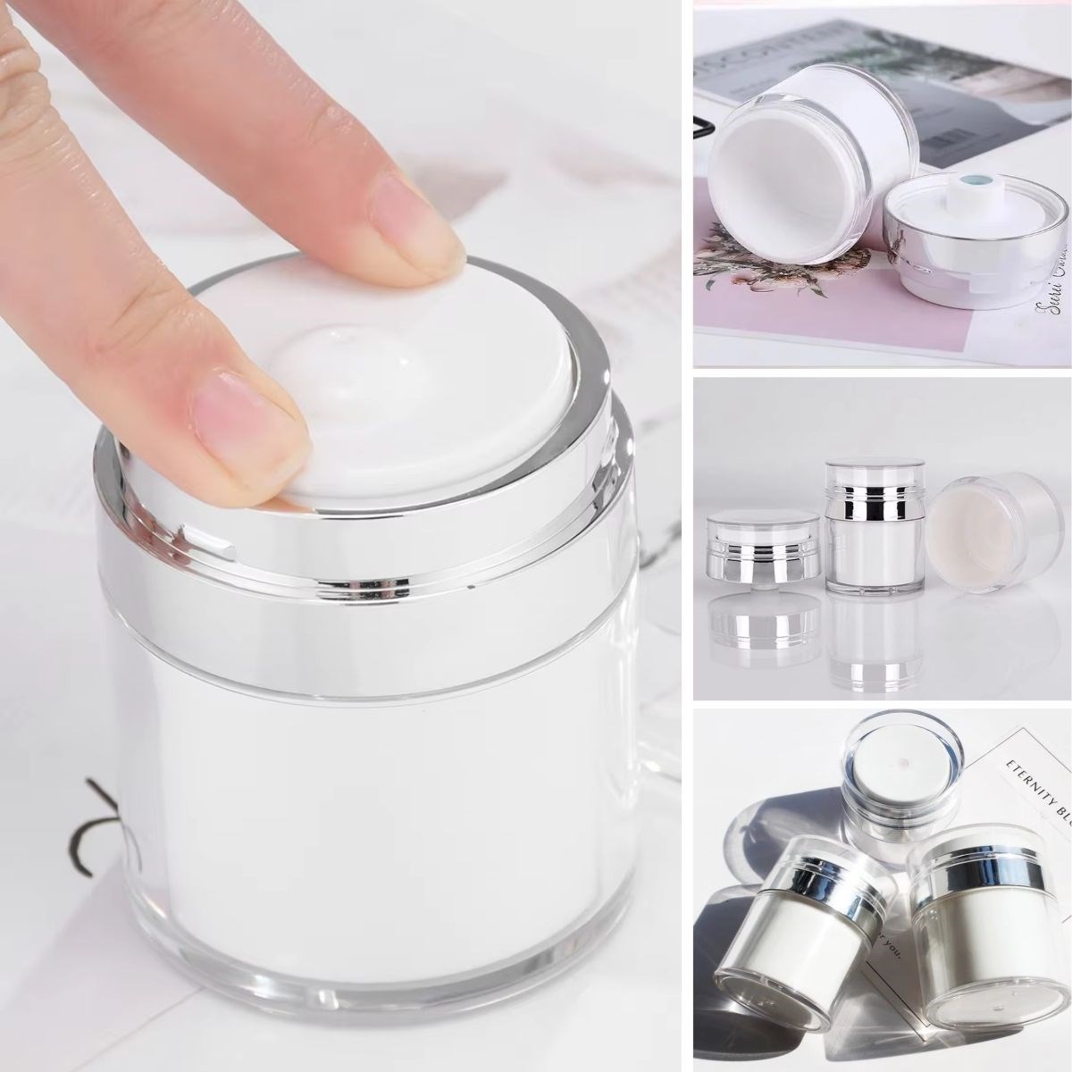 Air Pump Refillable Vacuum Cream Foundation Liquid Cosmetic Bottle #4