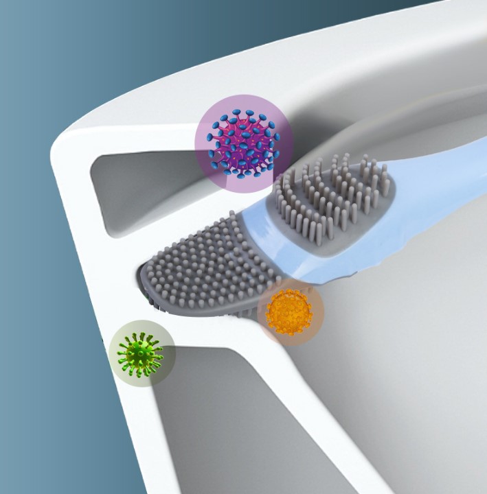 Duck-Shaped Silicone Toilet and Detail Brush (5563) #2