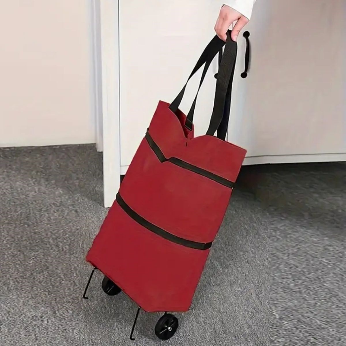 Foldable Wheeled Shopping Cart, Multi-Purpose Market Trolley Bag (5563) #3