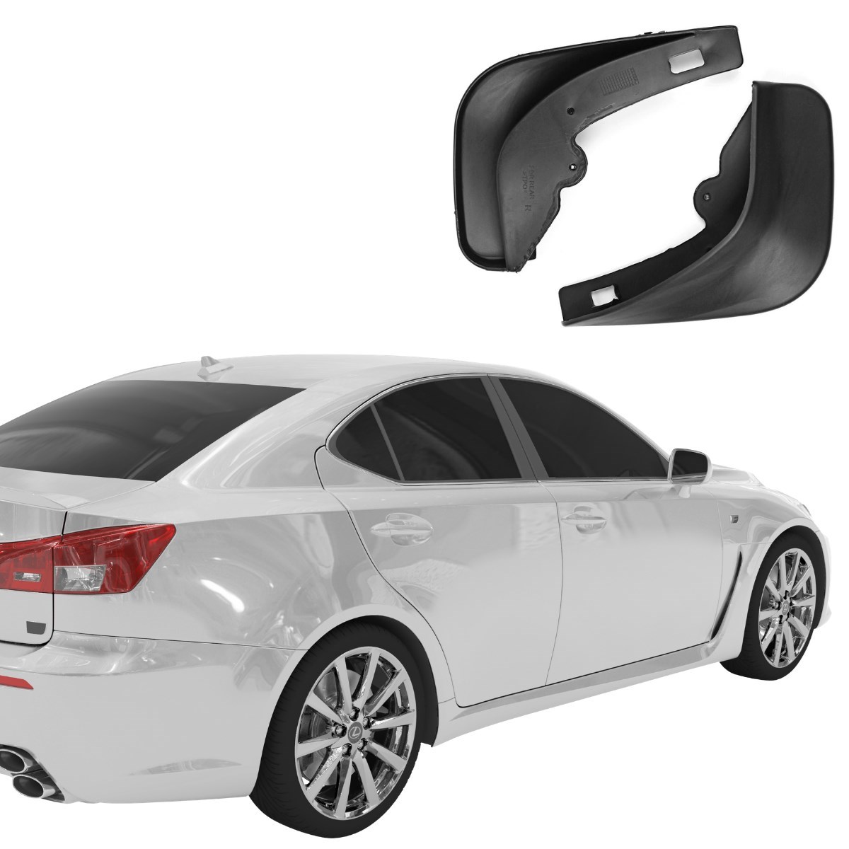 2x Universal Car Mud Flaps 32x19 cm - Front or Rear (5563)