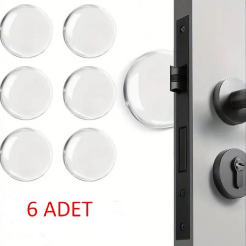 Clear Silicone Furniture & Door Stopper Bumper Pads 6-Pack (