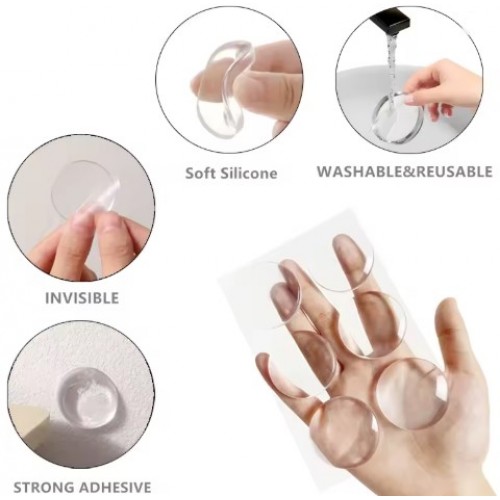 Transparente Silikon Möbel- und Türstopper Stoßdämpfer 6er Set (5563) #3