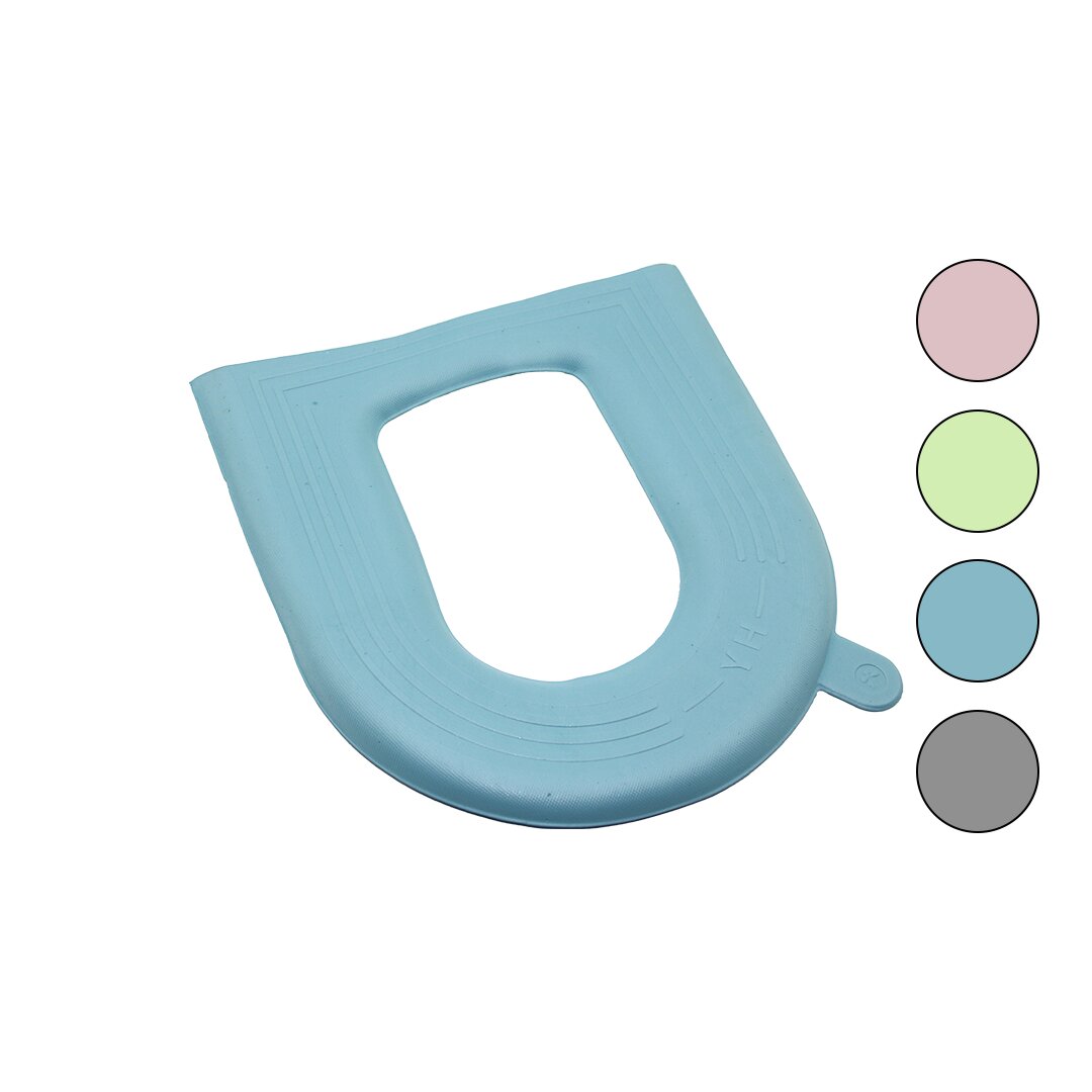 Solid Color Toilet Seat Cover EVA Pad with Lift Handle Adhes