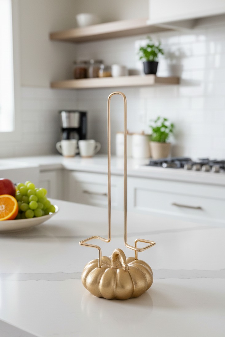 Decorative Cream Pumpkin Towel Holder 34X12 CM (5563)