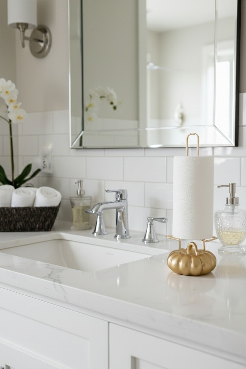 DEKORATİF KREM KABAKLI HAVLULUK 34X12 CM (5563) #2