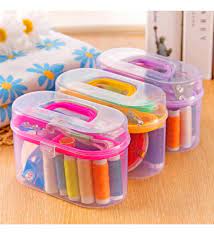 Portable Sewing Kit Set - Thread, Needle, Scissors, Tape (55