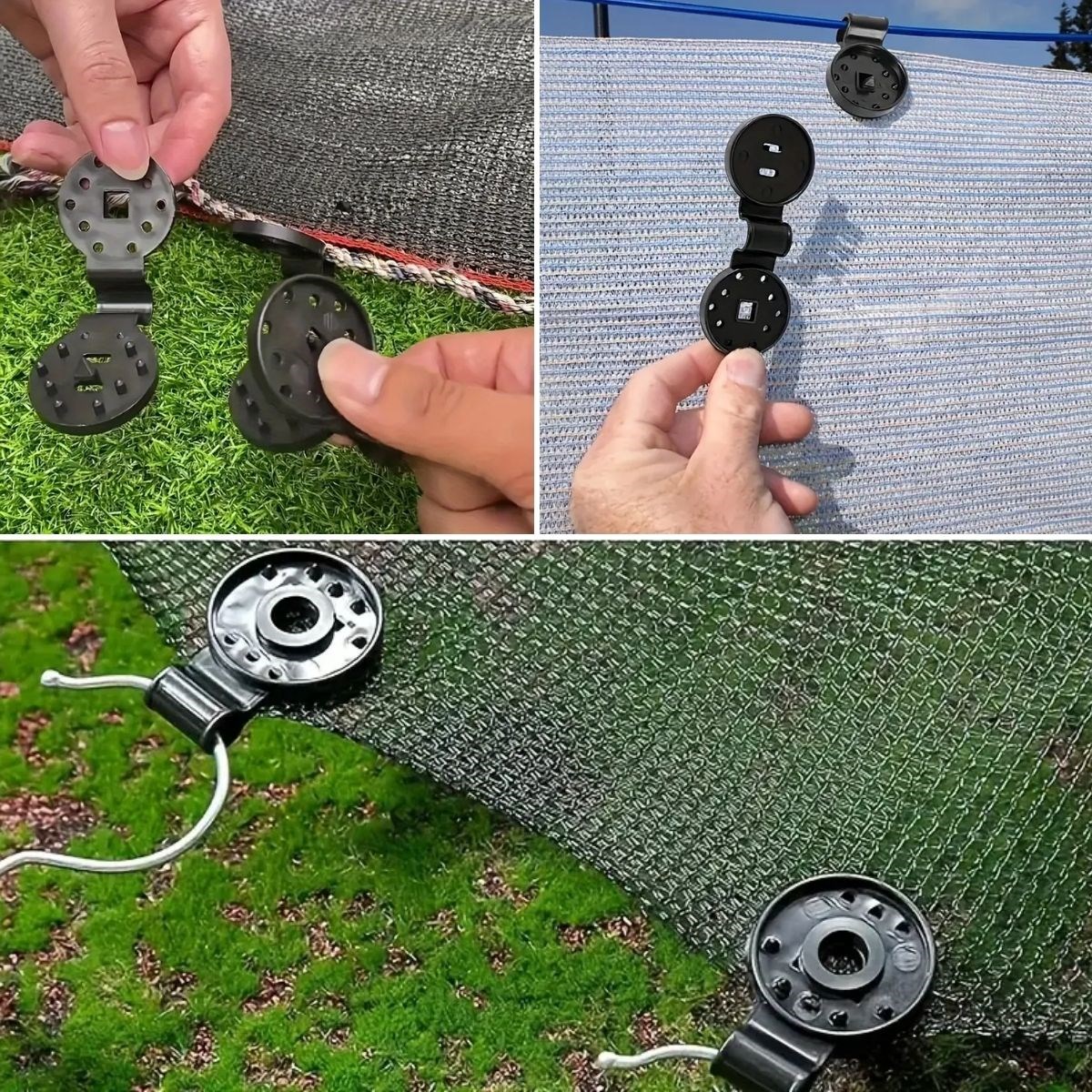 10 Adet Güneşlik Filesi Sabitleme Klipsleri, Gölgelik Bezi ve Brandalar İçin Dayanıklı Plastik Kelepçe Kancaları (5563) #4