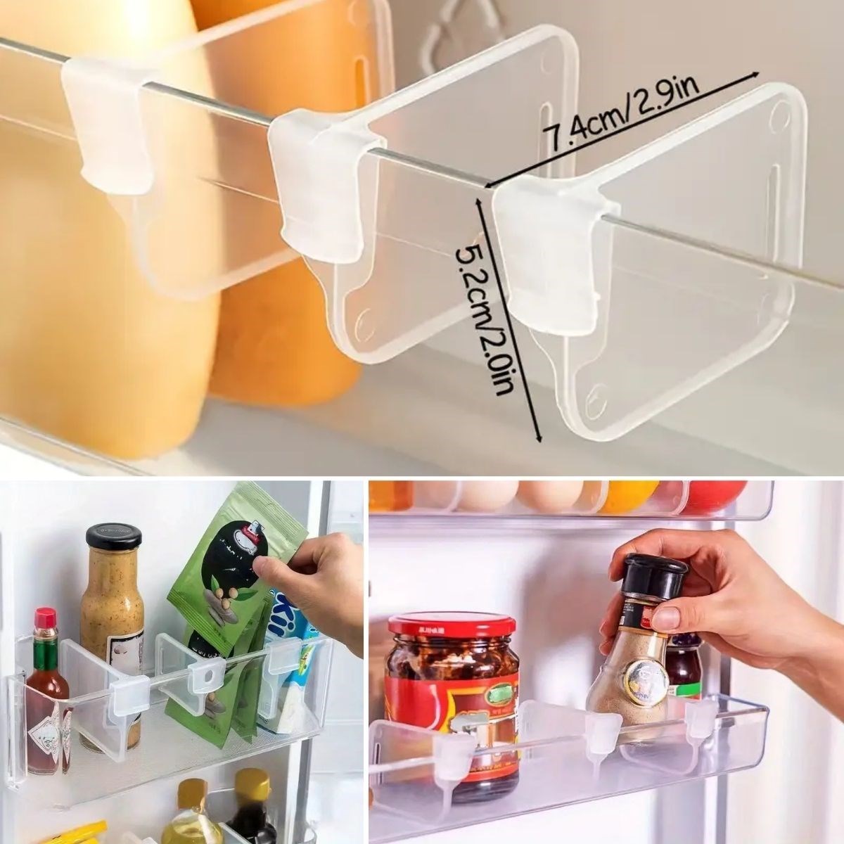 10&amp;apos;luŞeffaf Buzdolabı Yan Kapı Düzenleyici Buzdolabı Dolap İçi Bölümleyici Aparatlar (5563) #5