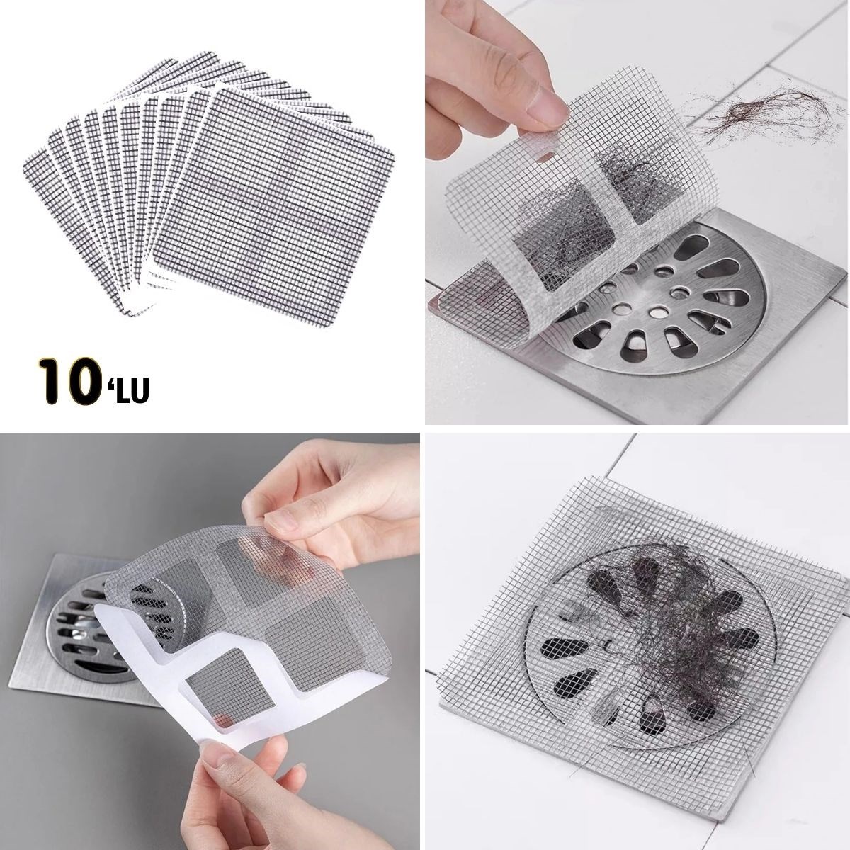 10-Pack Bathroom & Kitchen Sink Odor & Pest Prevention Drain