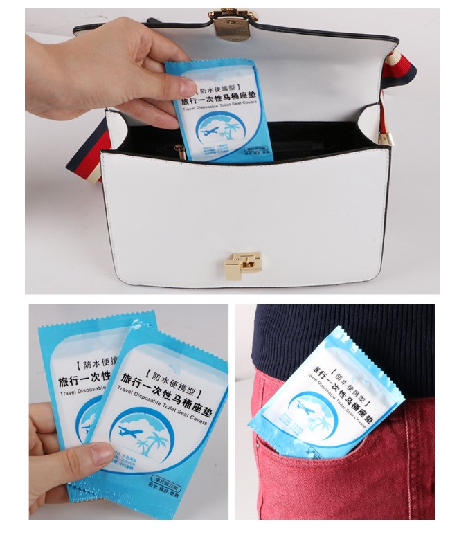 Hygienic Disposable Toilet Seat Cover Pouch 50 Pack (5563) #2