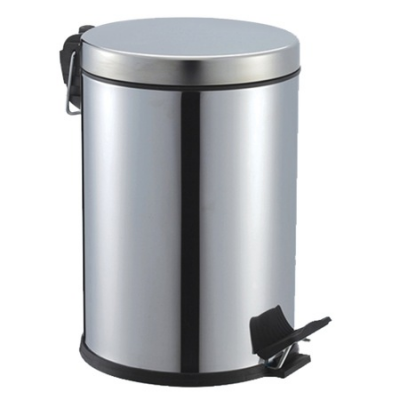 Pedal 5L Chrome Metal Trash Bin (5563)