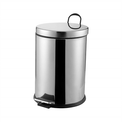 Pedal 12L Chrome Metal Waste Bin (5563)
