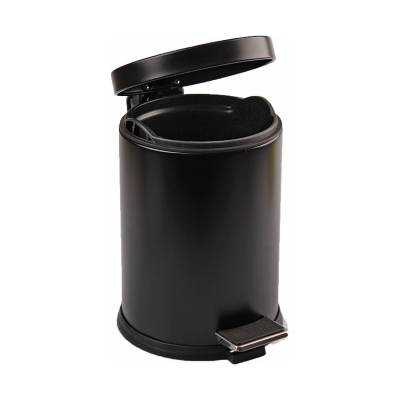 5L Black Pedal Metal Trash Bin (5563)