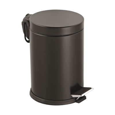 12L Black Pedal Metal Trash Bin (5563)