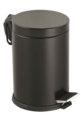 3L Black Pedal Metal Trash Bin (5563)