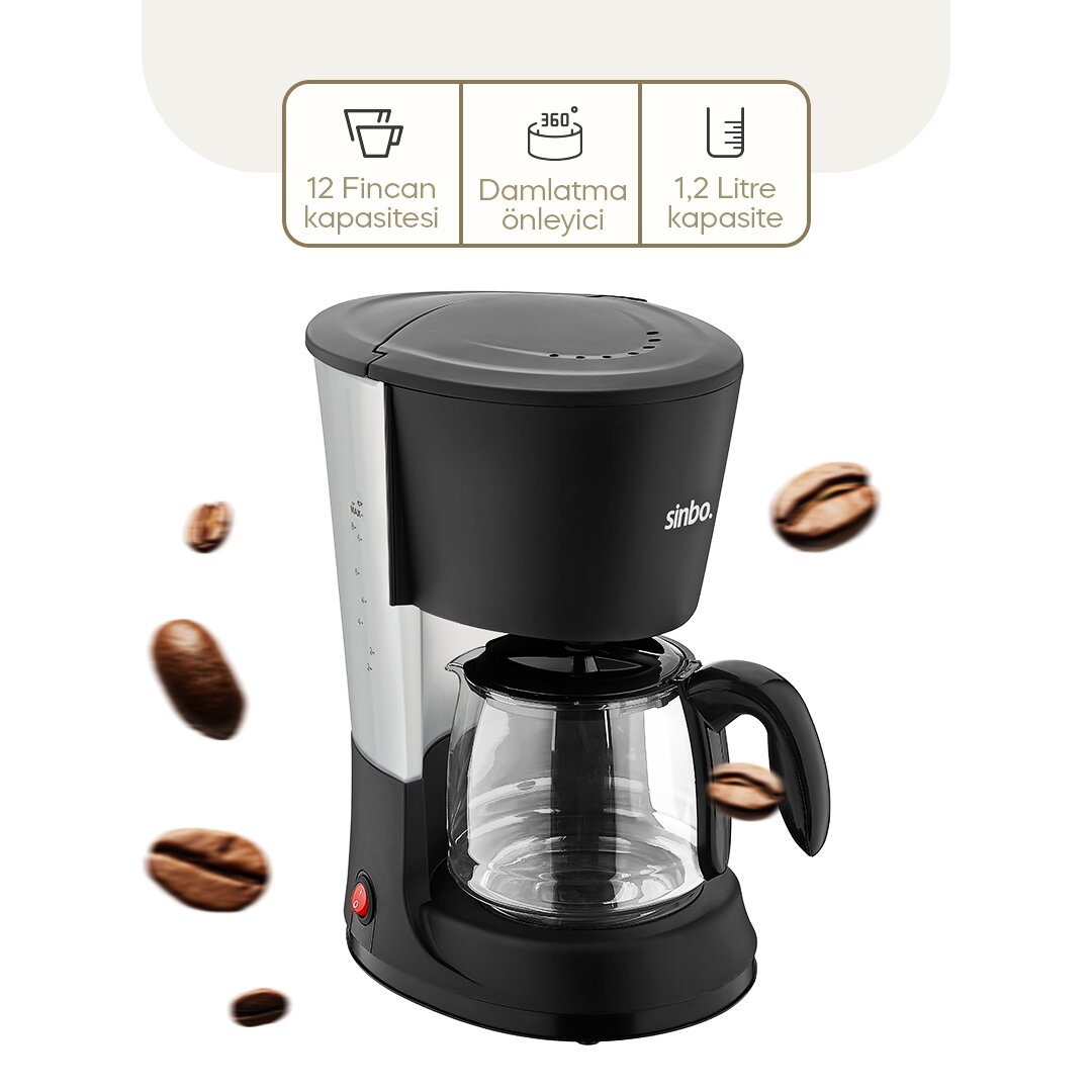 2IN1 FILTER-KAFFEE- UND TEEBRÜHMASCHINE 1,2L GLASKANNE - WASSERSTANDS