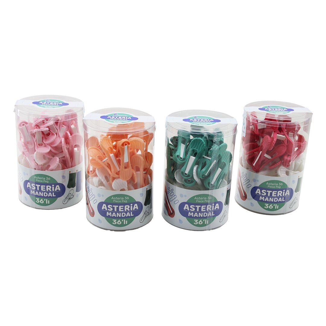 36PCS Springless Plastic Colored Clips with Box (5563)