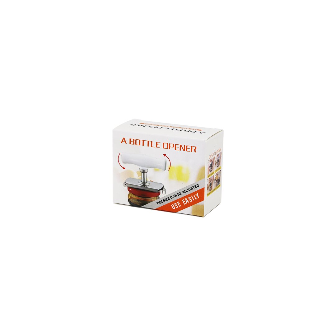 A BOTTLE OPENER Turn-Squeeze-Open Metal Jar Opener Plastic H