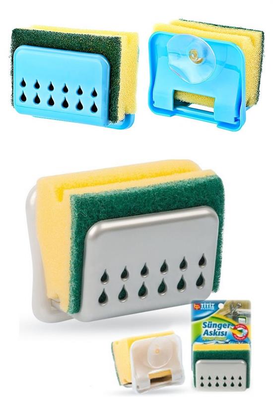 Praktischer Küchen-Spülbecken-Schwamm-Halter mit Saugnapf (5563) #4