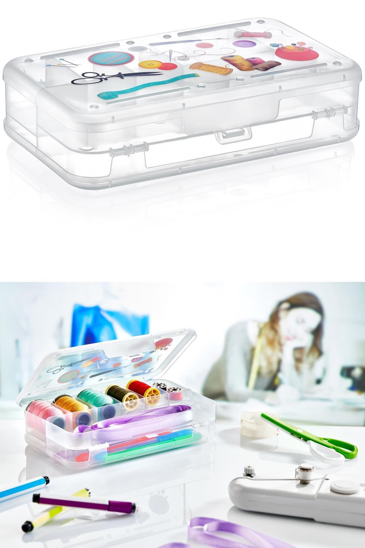 Double-Sided Compartmented Hobby Sewing Box Arduino Material Storage #5