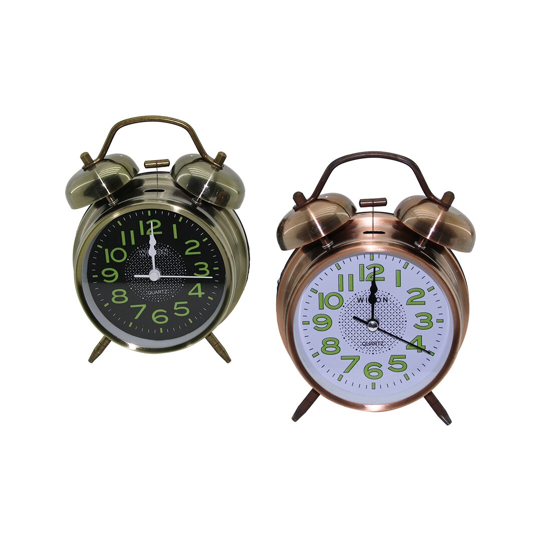 BÜYÜK MASA ÇALAR SAAT BÜYÜK FOSFORLU RAKAMLAR ÇAP: 10CM (556