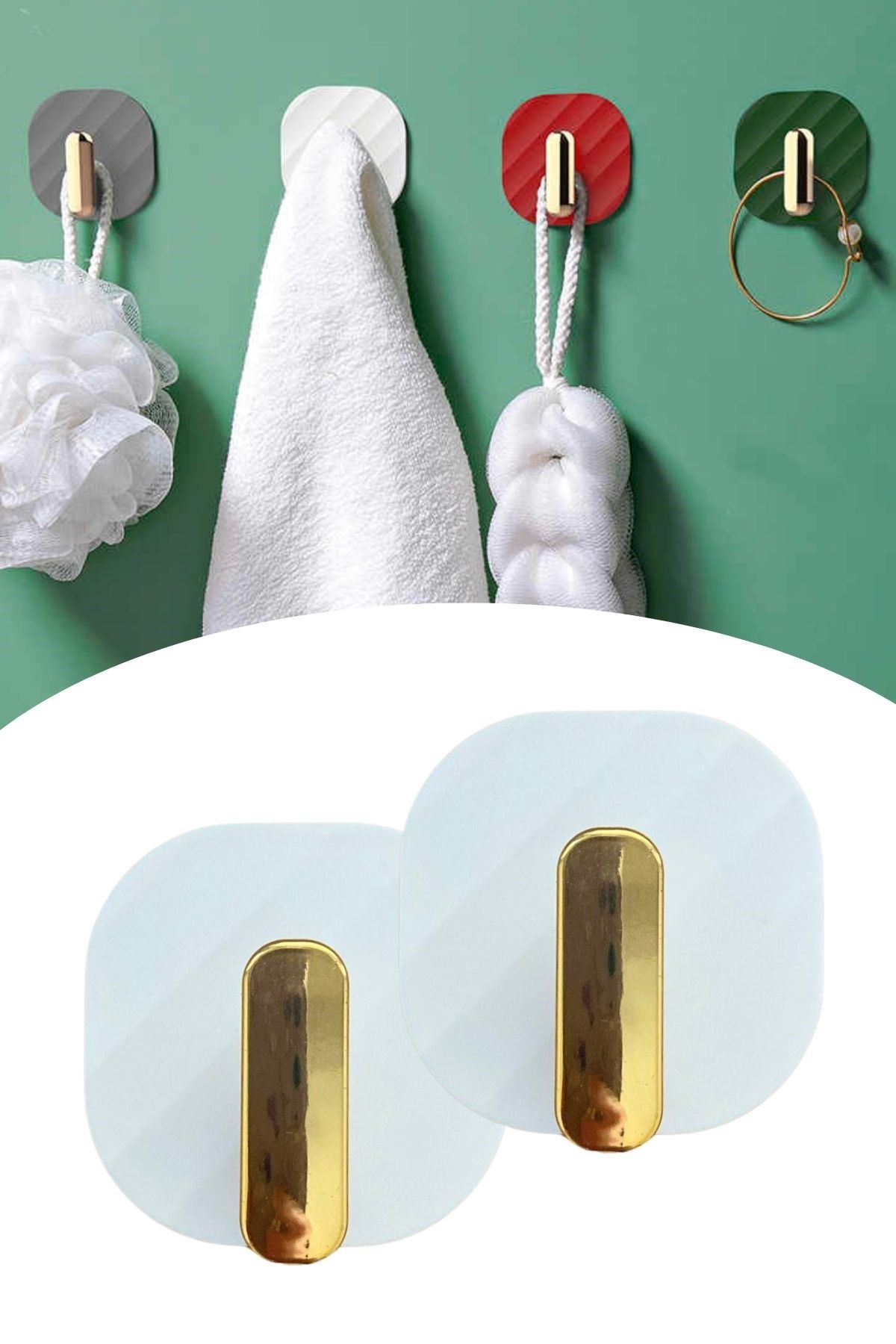 2li Yapışkanlı Retro Askılık Dolap Kapak Kulpu Beyaz (5563) #5