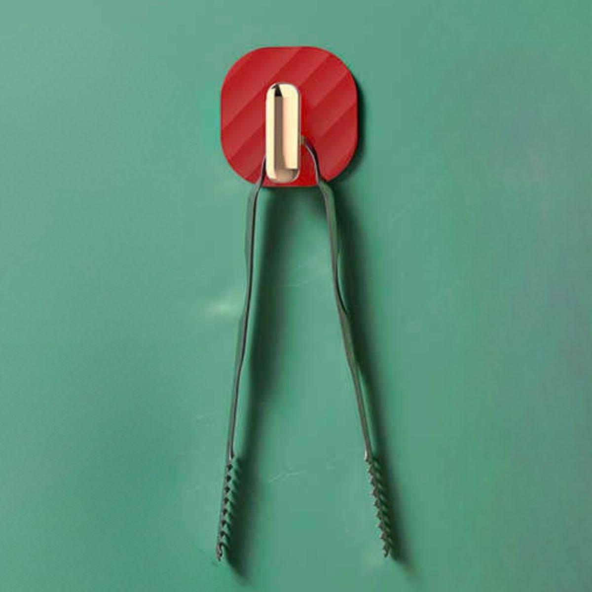 2li Yapışkanlı Retro Askılık Dolap Kapak Kulpu Kırmızı (5563) #2