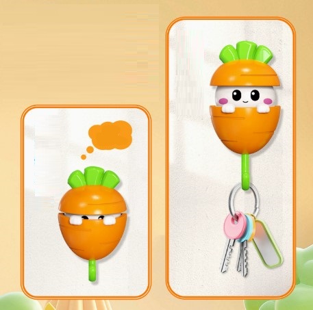 Havuç Tasarımlı Otomatik Açılan Yapışkanlı Askı (5563) #3