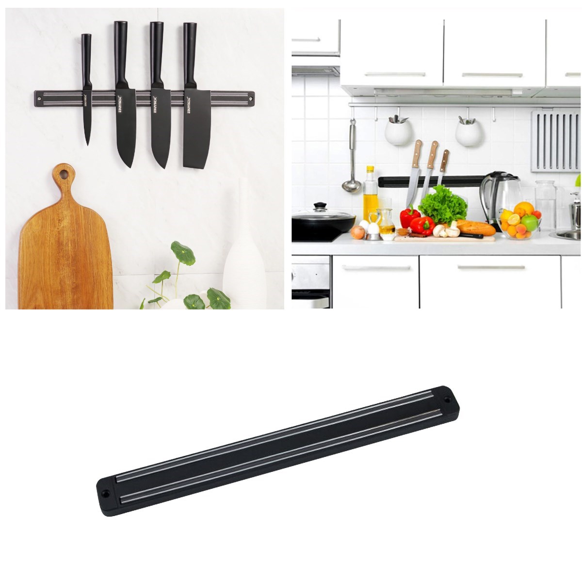 Mıknatıslı Paslanmaz Duvar Bıçak Askısı Standı 33 Cm Aparat (5563) #5