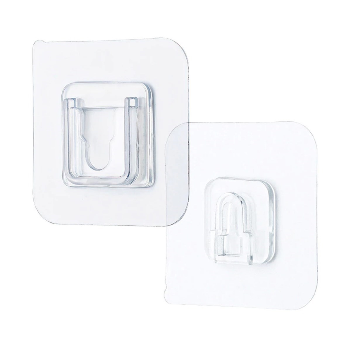 Eşya Sabitleme Askısı 10 Çift Şeffaf Çift Taraflı Yapışkanlı Geçmeli Klips (5563) #2