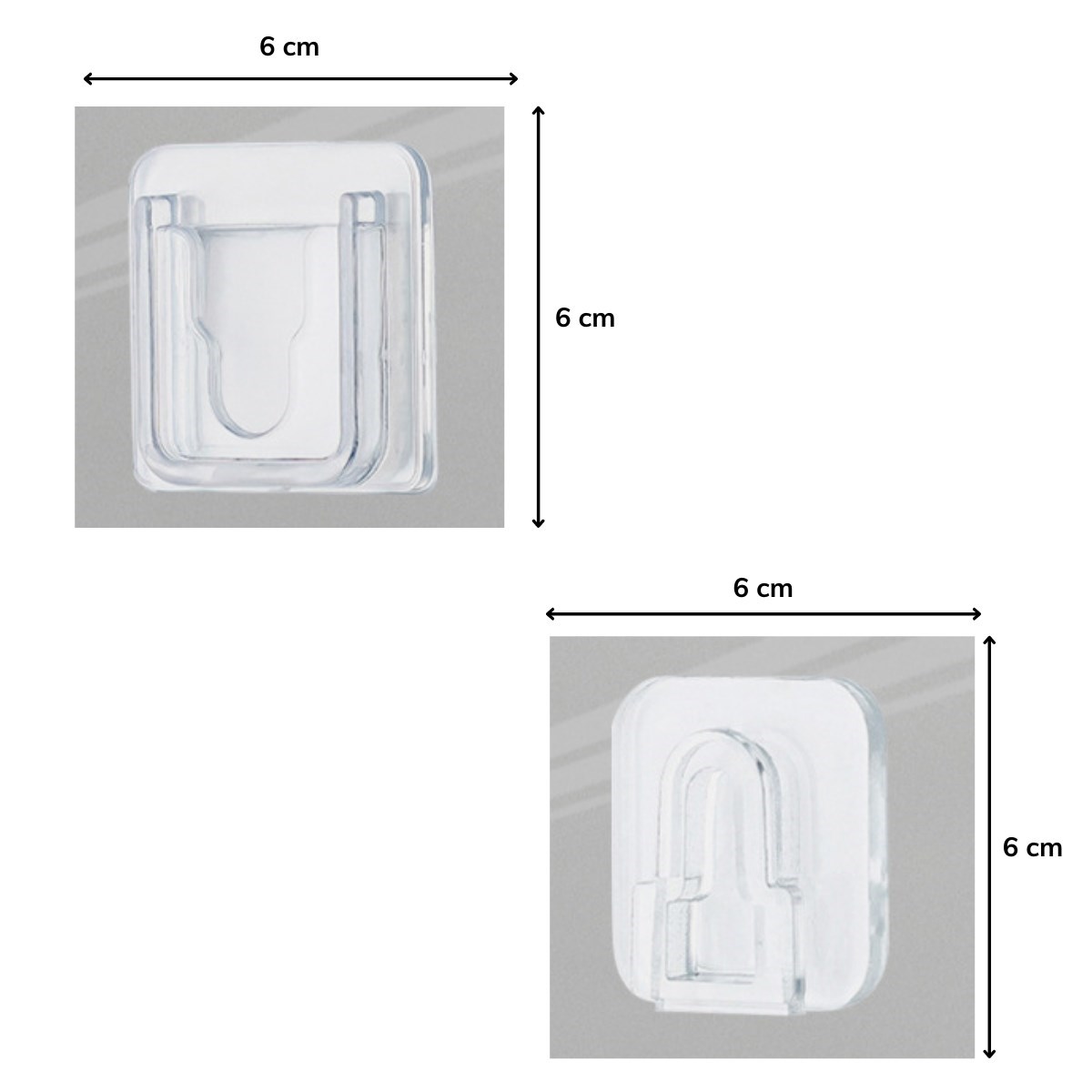 Eşya Sabitleme Askısı 10 Çift Şeffaf Çift Taraflı Yapışkanlı Geçmeli Klips (5563) #5