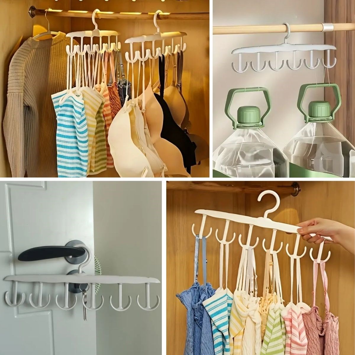 1 Adet Yer Tasarruflu 6 Kancalı Plastik Dolap İçi Düzenleyici Pratik Askı (5563) #3