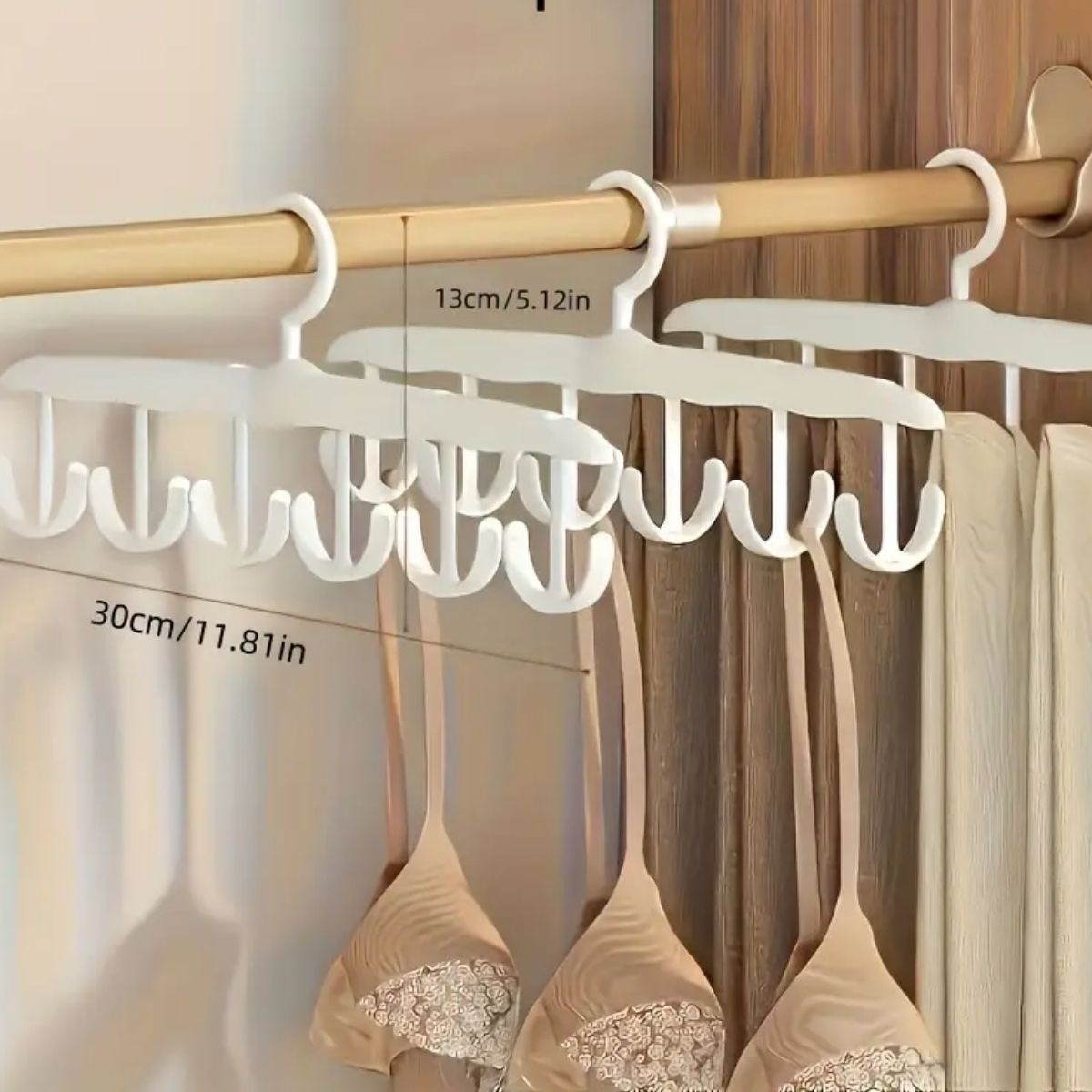 1 Adet Yer Tasarruflu 6 Kancalı Plastik Dolap İçi Düzenleyici Pratik Askı (5563) #5