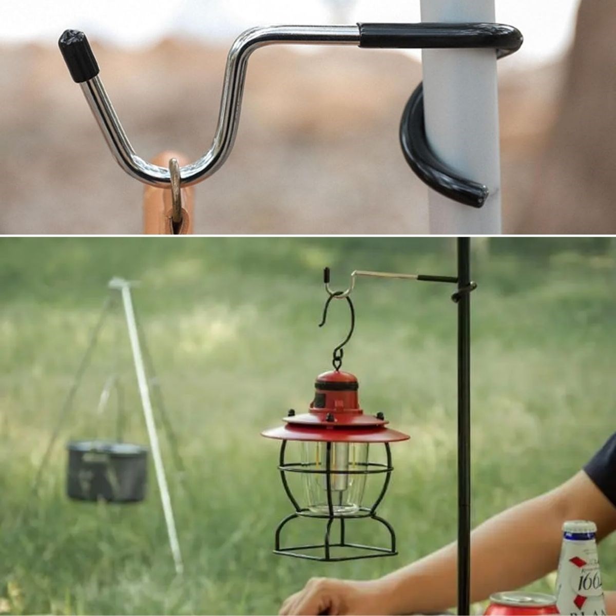 Kamp İçin Çok Fonksiyonlu S-Şekilli Direk Askısı Kaymaz Paslanmaz Çelik Eşya Asma Kancası (5563) #3