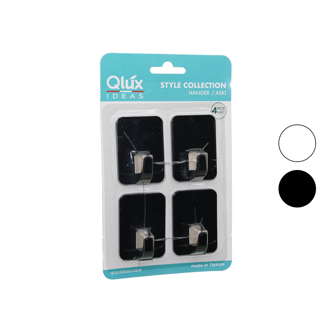 4PCS CLOUD ASKI NO-2 Black-White Adhesive Plastic Mount