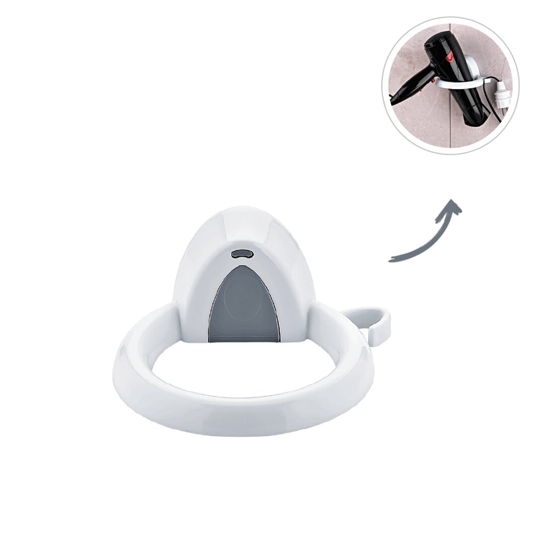 Plastic Hair Dryer Holder - Wall Mounted Adhesive Bracket (5