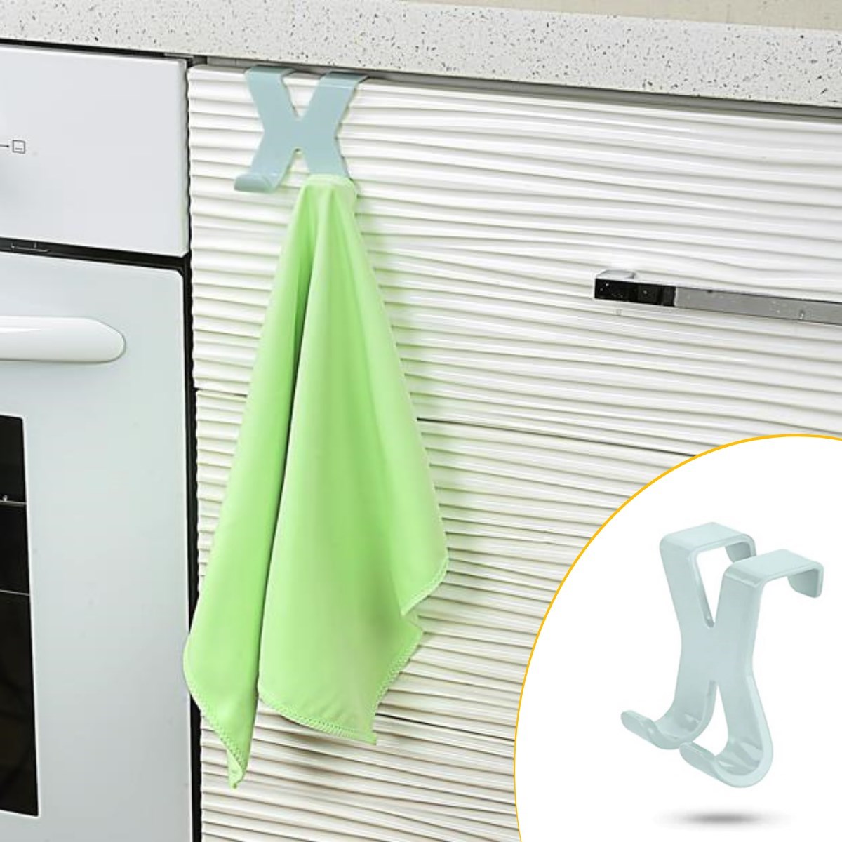Metal Towel Rack Attachment for Kitchen Cabinet Doors (5563)