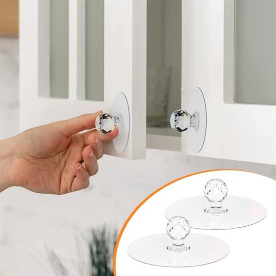 2 Pack Crystal Self-Adhesive Strong Handle Hook (5563)