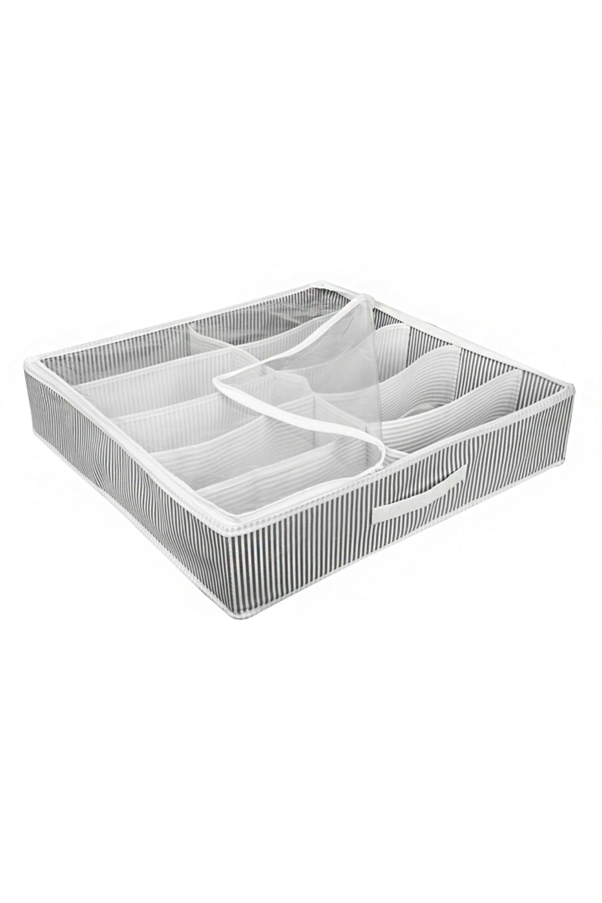 Shoes Under 10-Compartment Shoe Storage Bag - Black White (5563) #4